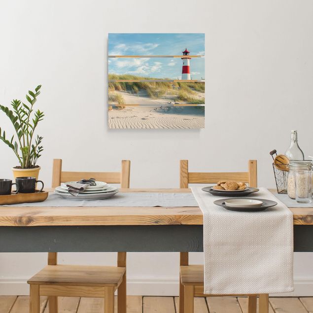 Wood prints landscape Lighthouse At The North Sea