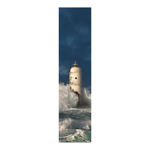 Sliding panel curtains landscape Lighthouse On Sardinia