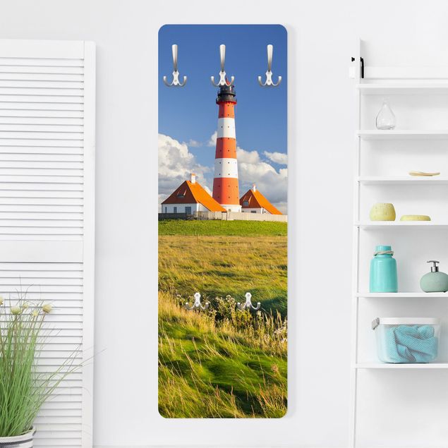 Wall mounted coat rack landscape Lighthouse In Schleswig-Holstein