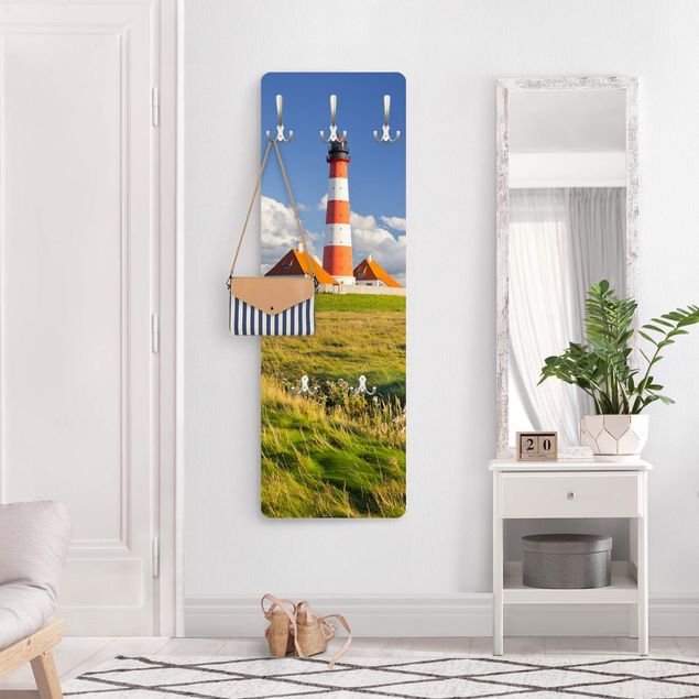 Wall mounted coat rack green Lighthouse In Schleswig-Holstein