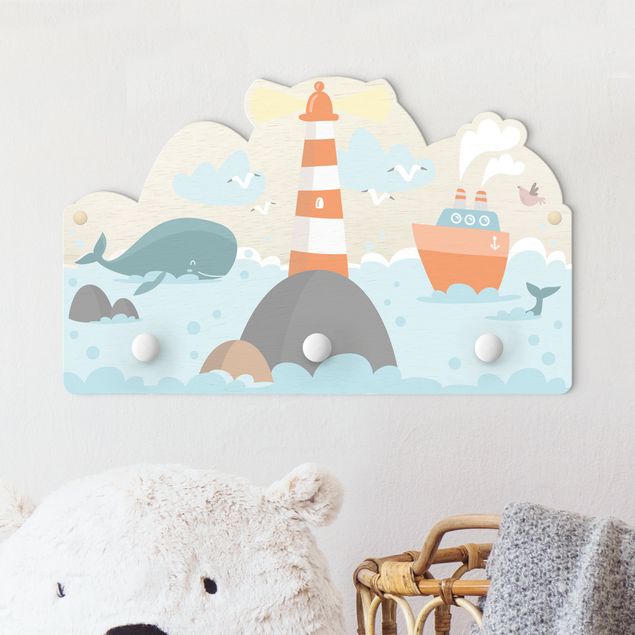 Nursery decoration Lighthouse And Whales