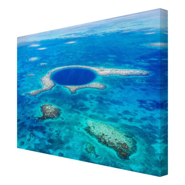Canvas landscape Lighthouse Reef Of Belize
