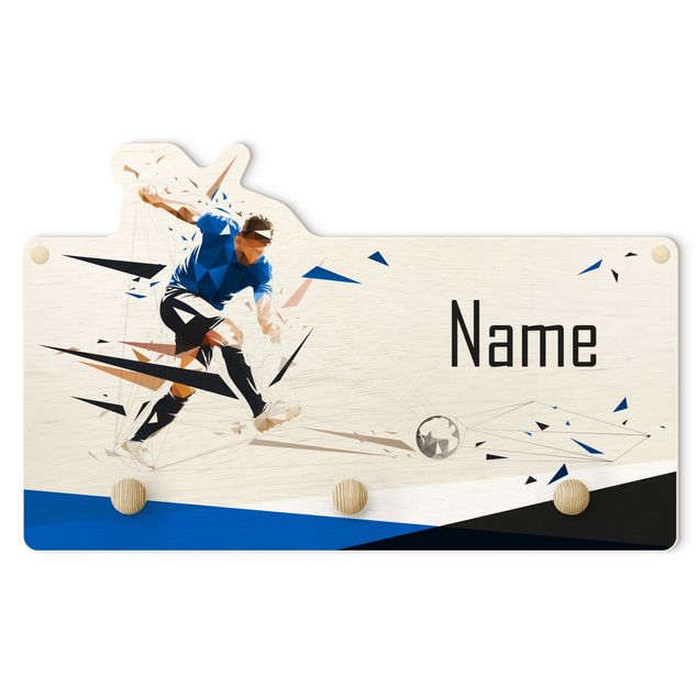 Wall coat hanger Favourite Club Blue Black With Customised Name