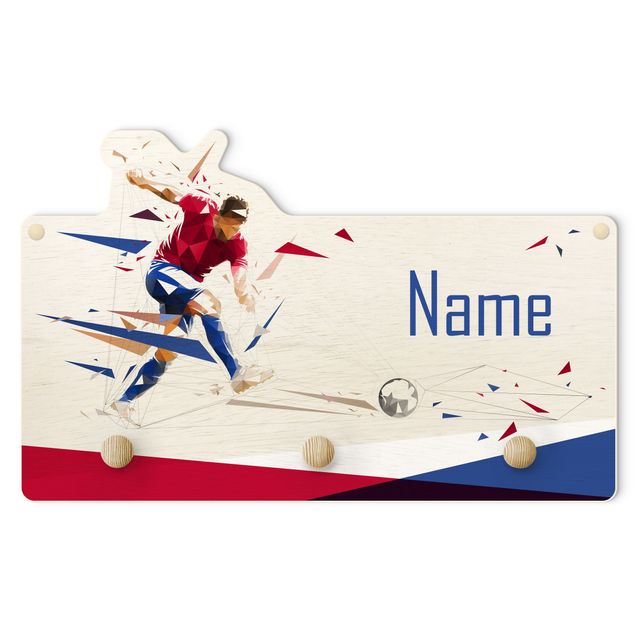 Coat rack red Favourite Club Red Blue With Customised Name