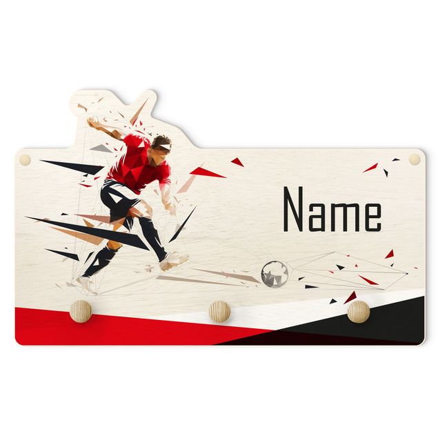 Wall coat hanger Favourite Club Red Black With Customised Name