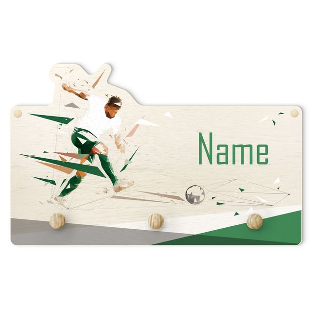 Green coat rack Favourite Club White Green With Customised Name