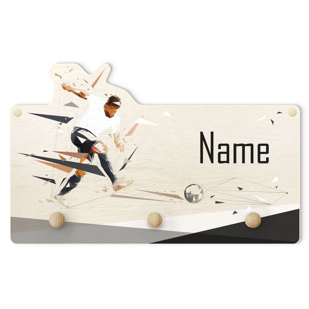 Wall mounted coat rack Favourite Club White Black With Customised Name