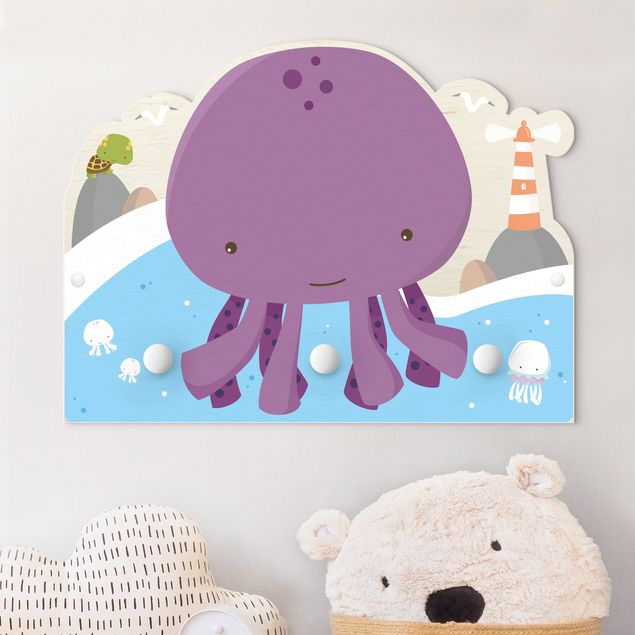 Nursery decoration Purple Baby Squid
