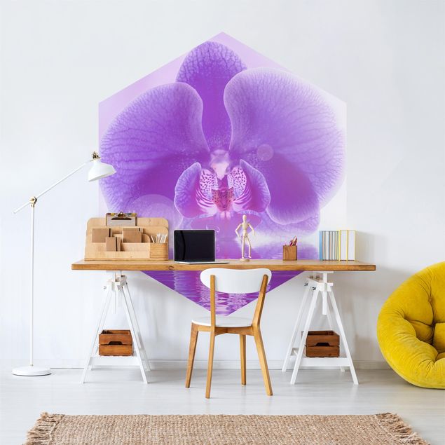Modern wallpaper designs Purple Orchid On Water