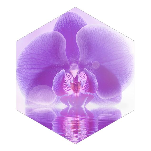 Adhesive wallpaper Purple Orchid On Water