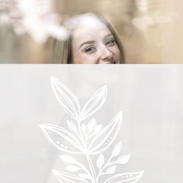 Window film - Line Art - Leaves And Buds