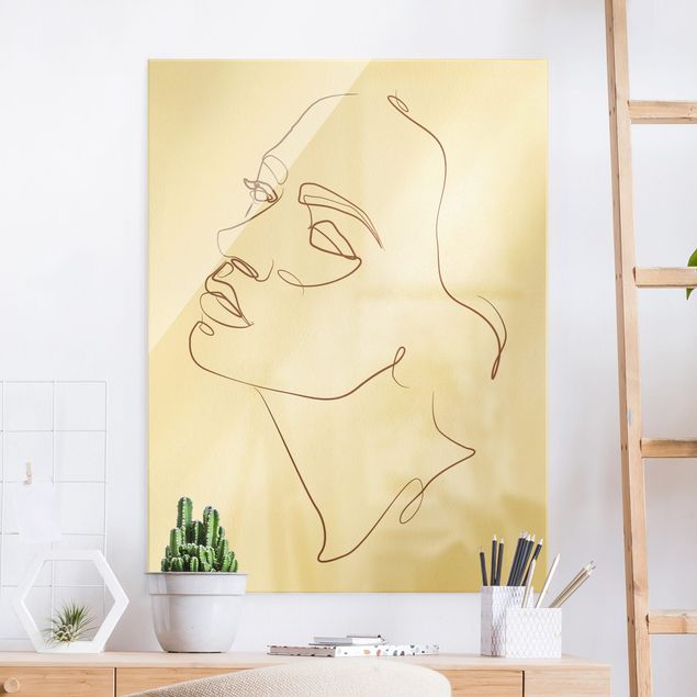 Kitchen Line Art - Woman Dreaming Face