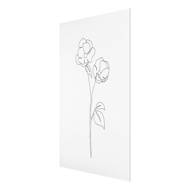 Black and white wall art Line Art Flowers - Poppy Flower