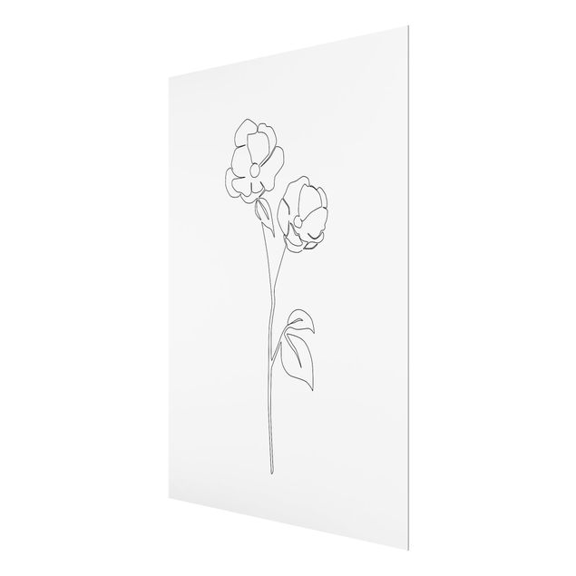Black and white wall art Line Art Flowers - Poppy Flower