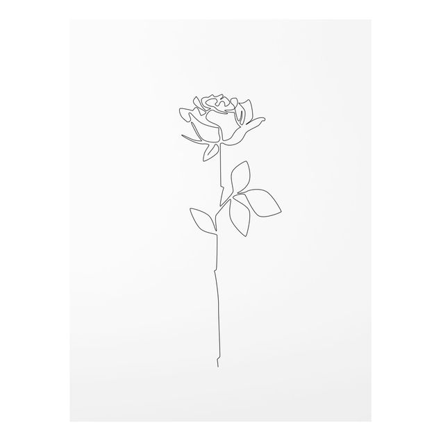 Black and white wall art Line Art Flowers - Rose