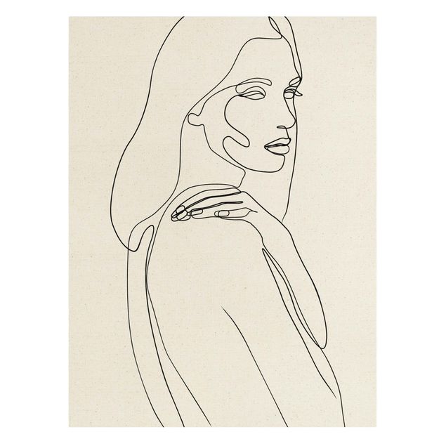 Wall art black and white Line Art Woman Shoulder Black And White