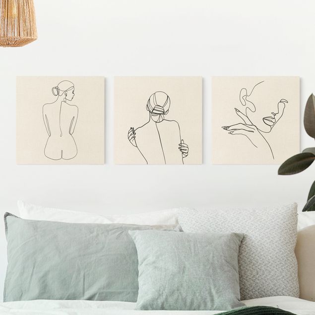 Art styles Line Art Women Nude Drawing Black And White Set