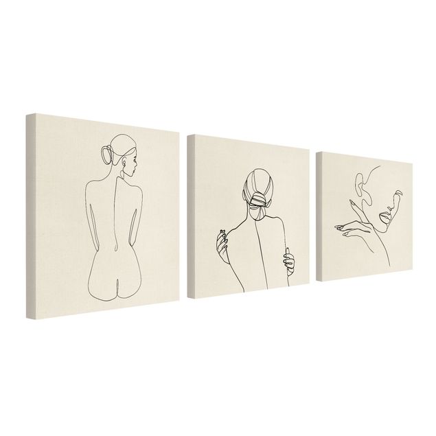 Line art Line Art Women Nude Drawing Black And White Set