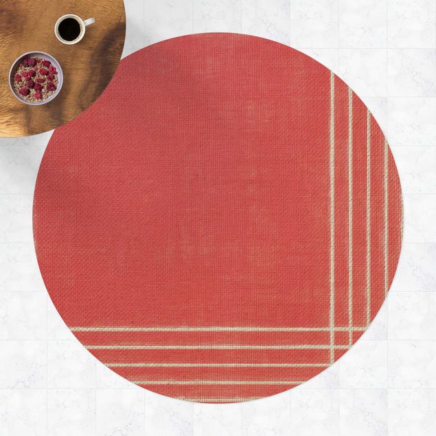 outdoor patio rugs Lines Meeting On Red