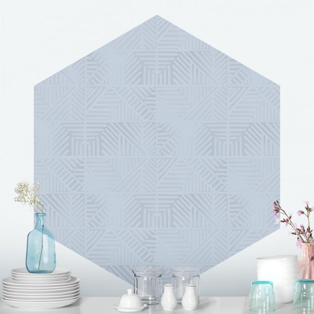 Wallpapers modern Line Pattern Stamp In Blue