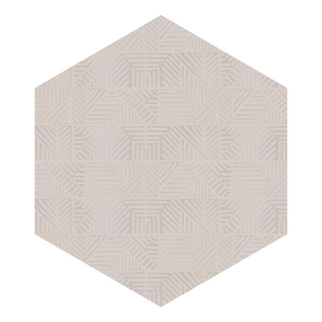 Peel and stick wallpaper Line Pattern Stamp In Taupe