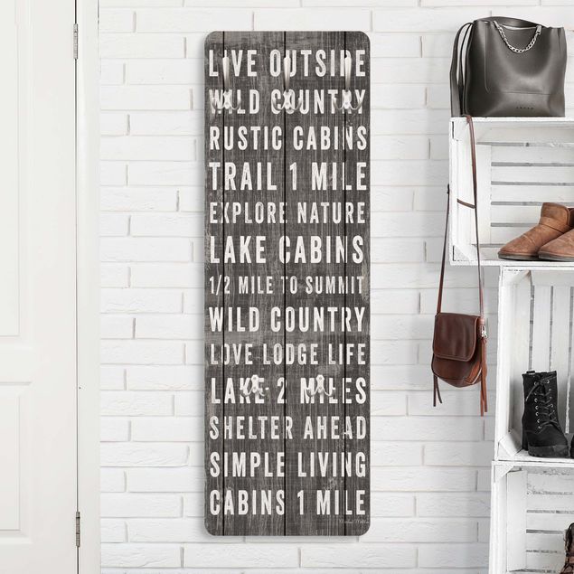 Wall mounted coat rack sayings & quotes Live Outside