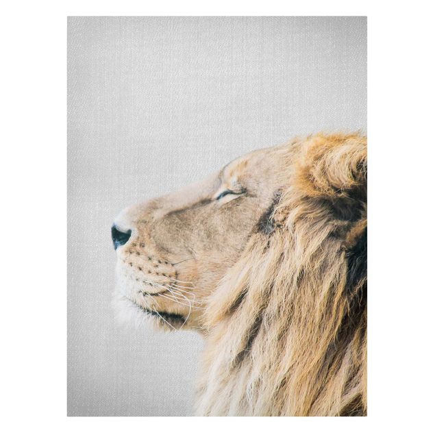 Canvas black and white Lion Leopold