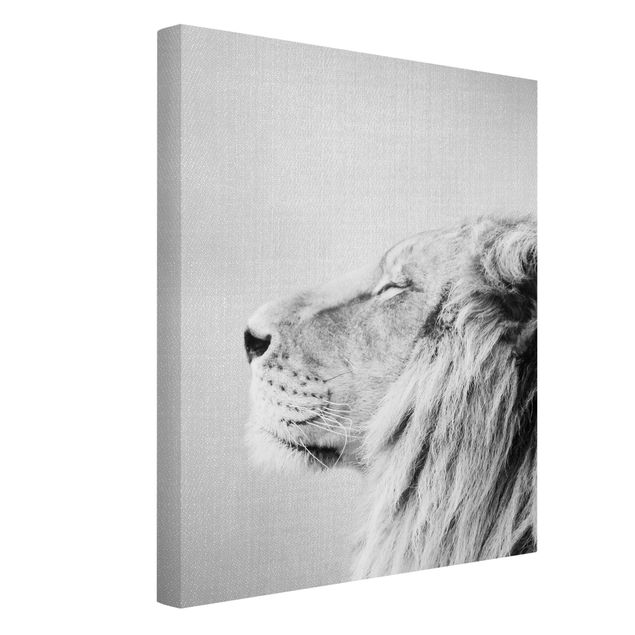 Cat canvas Lion Leopold Black And White