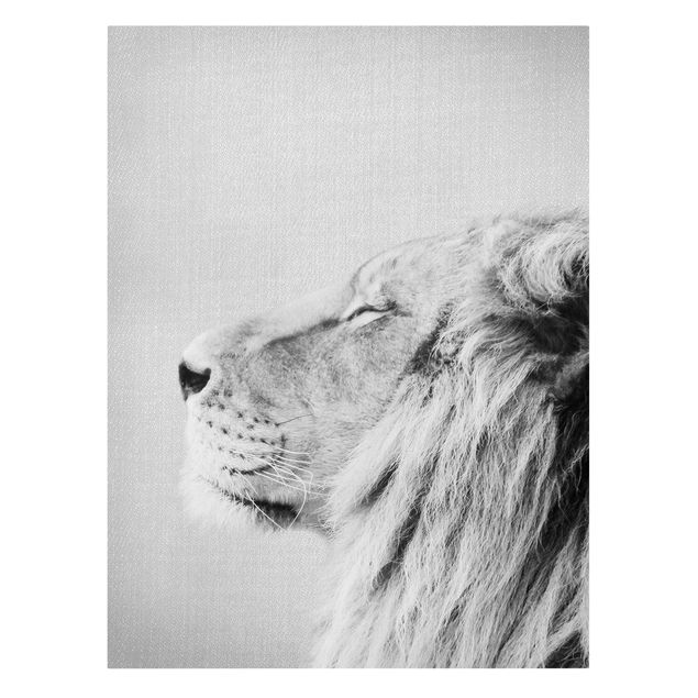 Wall art black and white Lion Leopold Black And White