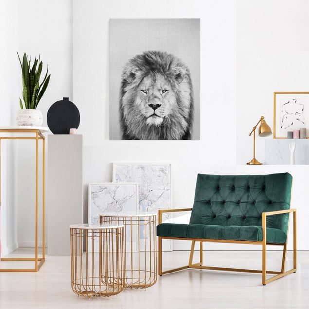 Lion wall art Lion Linus Black And White