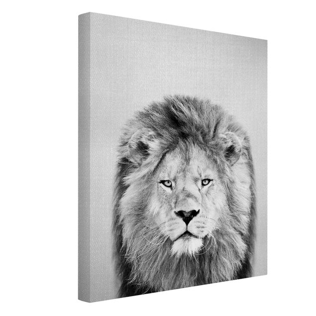 Cat canvas art Lion Linus Black And White