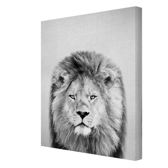 Animal wall art Lion Linus Black And White