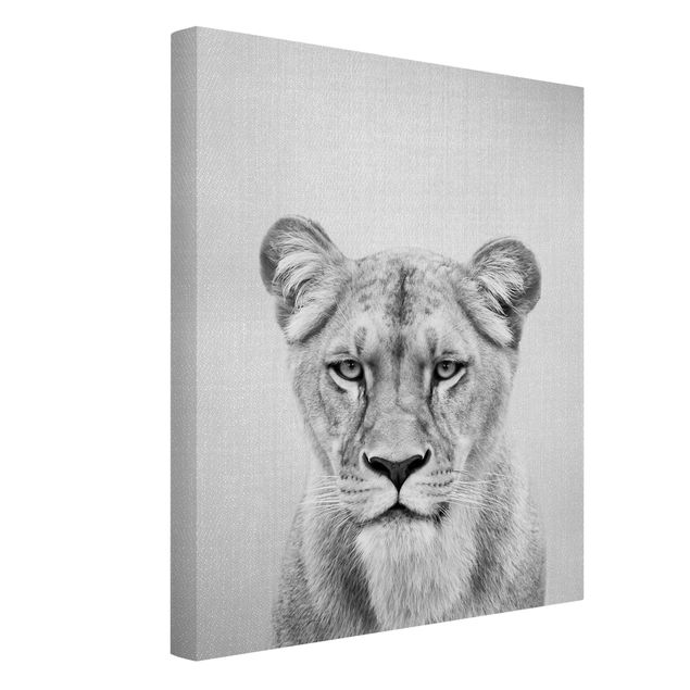 Cat canvas Lioness Lisa Black And White