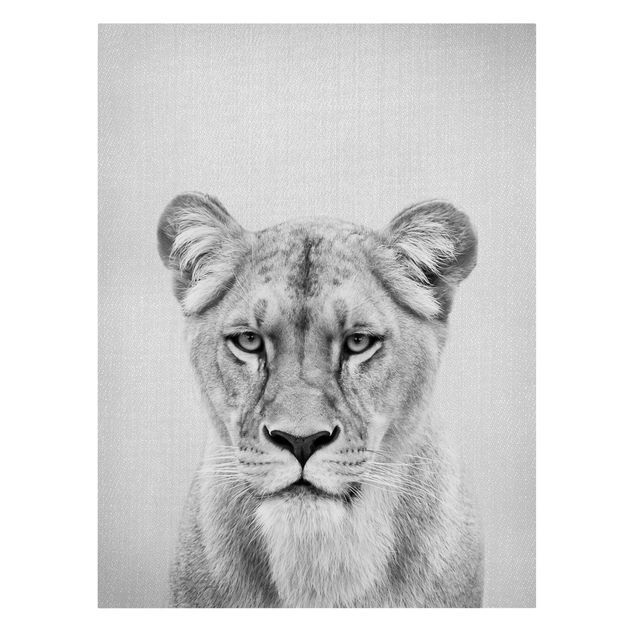 Wall art black and white Lioness Lisa Black And White