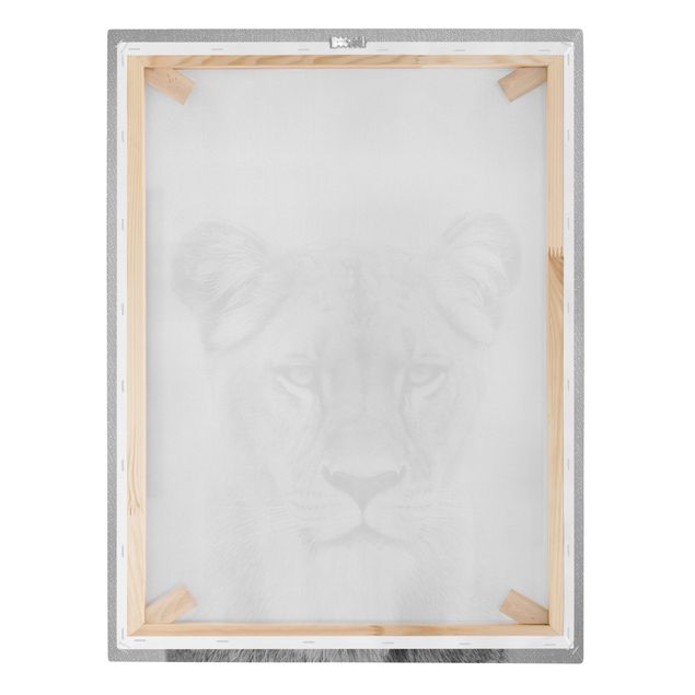 Modern art prints Lioness Lisa Black And White