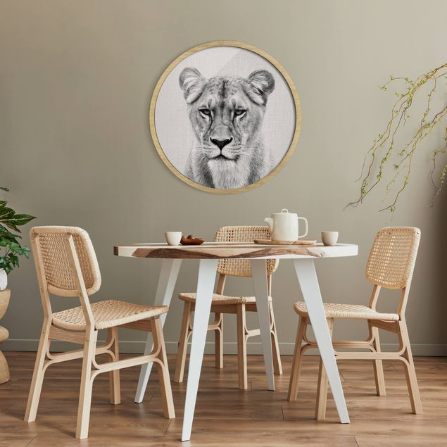 Lion wall art Lioness Lisa Black And White