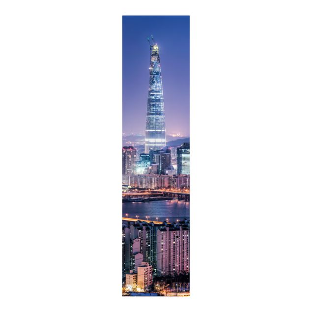 Sliding panel curtains architecture and skylines Lotte World Tower At Night