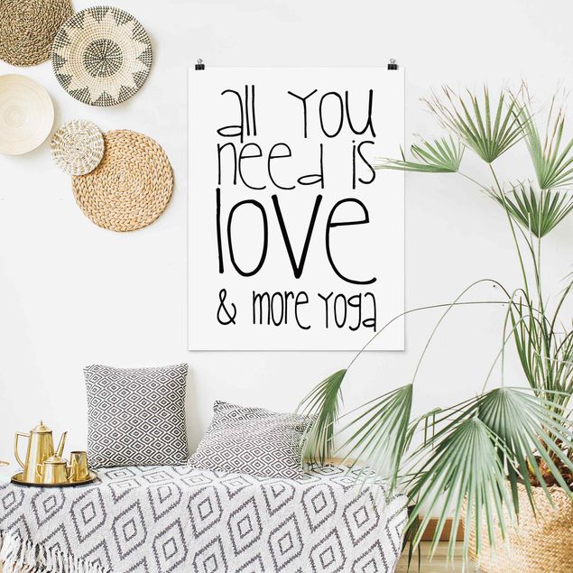 Quote wall art Love and Yoga