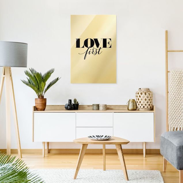 Quote wall art Love first