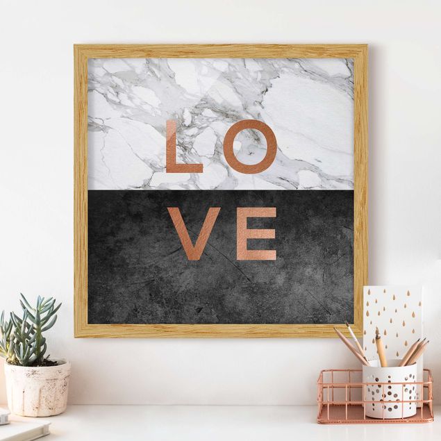 Landscape wall art Love Copper And Marble