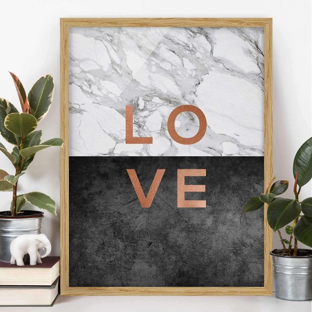 Canvas art Love Copper And Marble