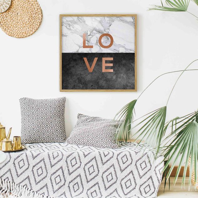 Canvas art Love Copper And Marble