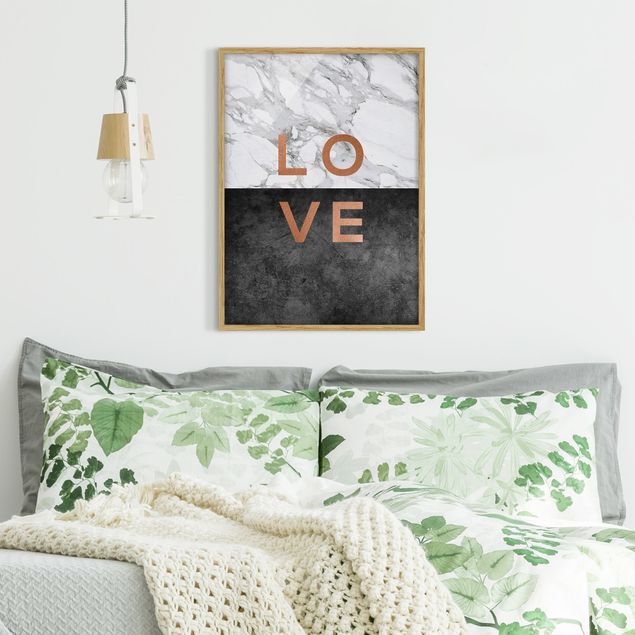 Wall quotes framed Love Copper And Marble