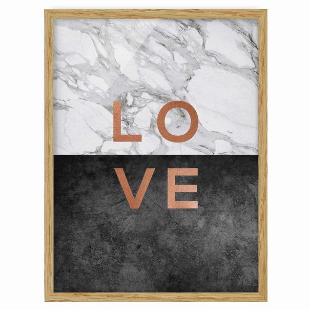 Black and white art Love Copper And Marble