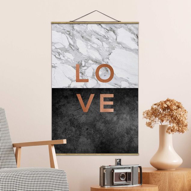 Art prints Love Copper And Marble