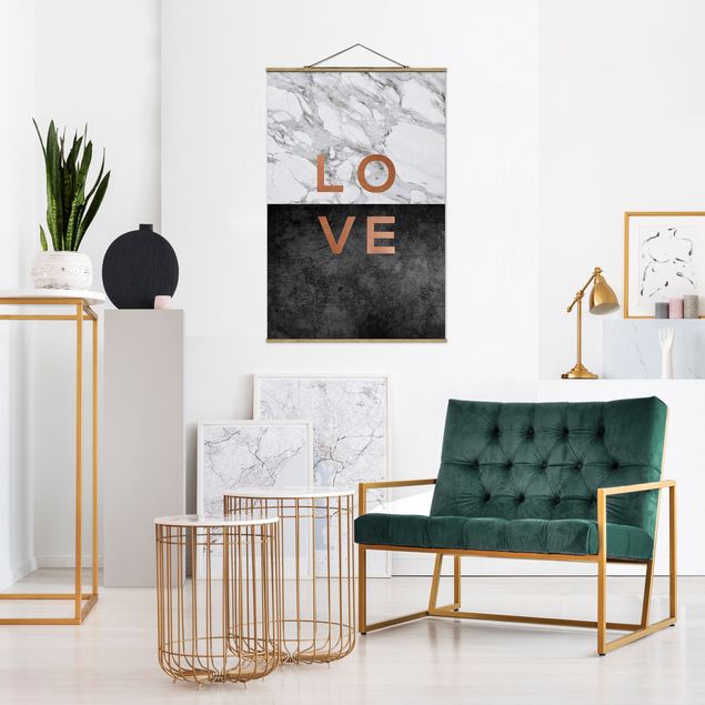Modern art prints Love Copper And Marble