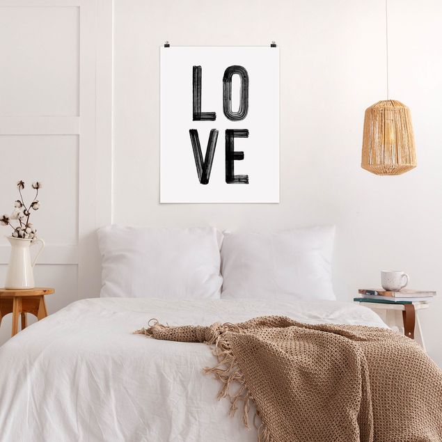 Quote wall art Love Typo In Black