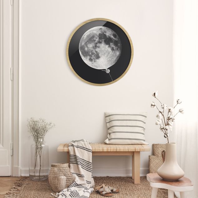 Art prints Balloon With Moon