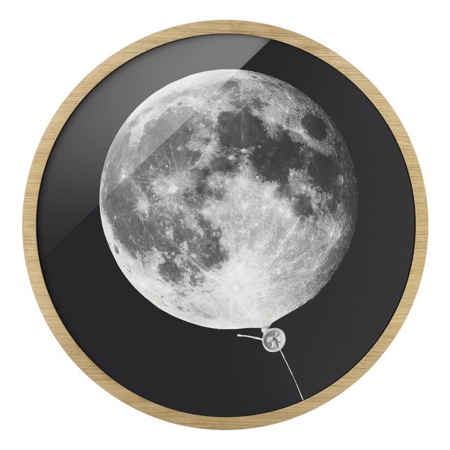 Framed prints round Balloon With Moon