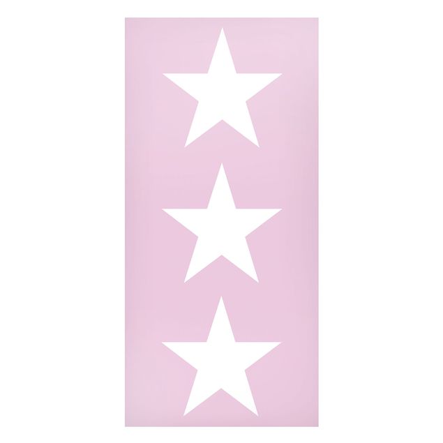 Prints modern Big White Stars on Pink